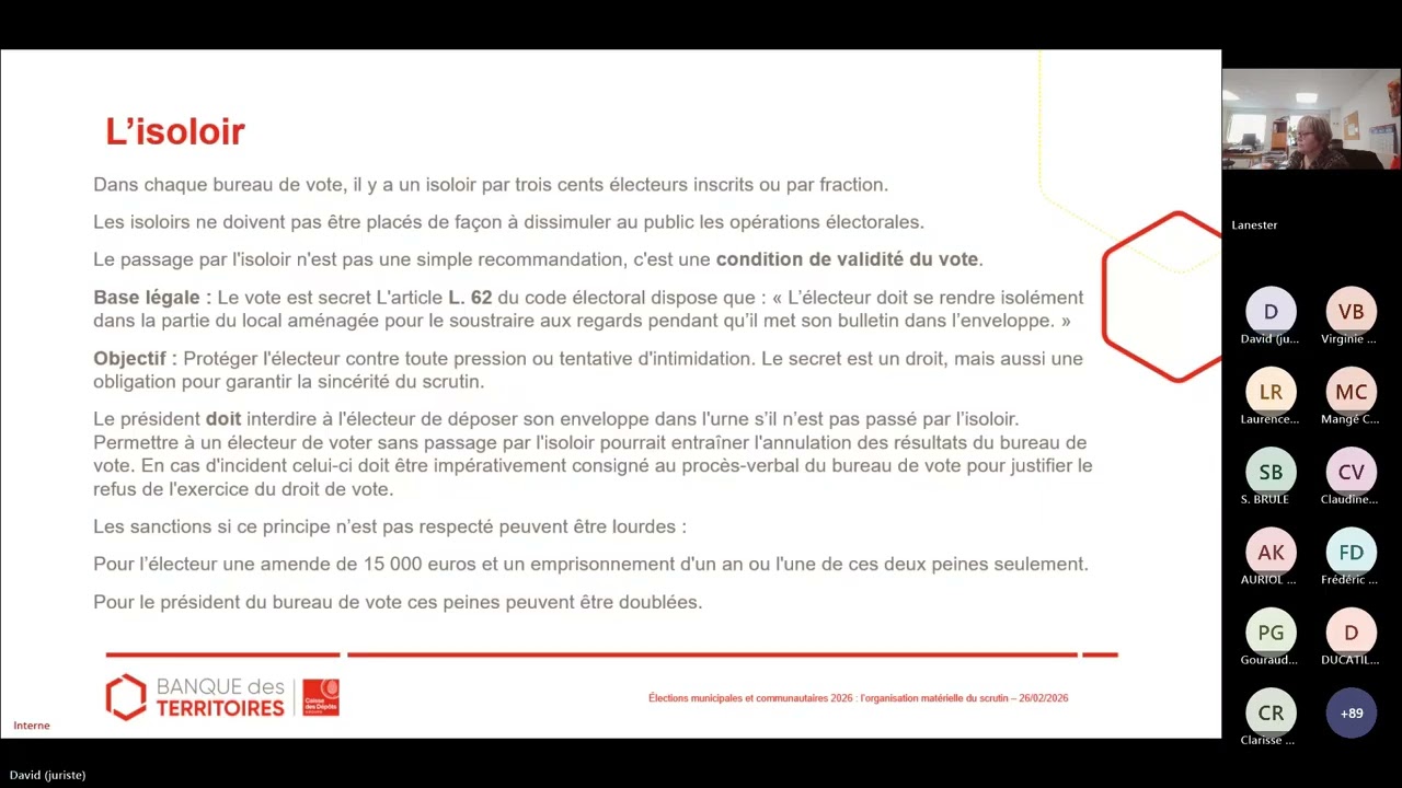 Élections municipales et communautaires 2026 : tenue des bureaux de vote et organisation du scrutin