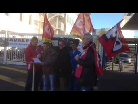 Débrayage au chantier STX à Saint-Nazaire